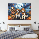 Beagle Halloween Spooky Canvas Afdruk (Insitu (Slaapkamer))