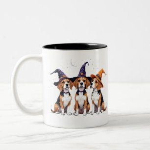 Beagle Halloween Spooky Dog Halloween Kostuum Tweekleurige Koffiemok