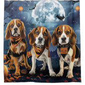 Beagle Halloween Spooky Douchegordijn (Voorkant)