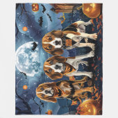 Beagle Halloween Spooky Fleece Deken (Voorkant)