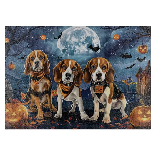 Beagle Halloween Spooky Snijplank (Voorkant)