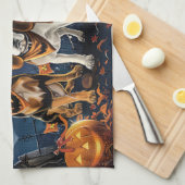 Beagle Halloween Spooky Theedoek (Quarter Fold)