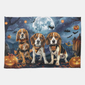Beagle Halloween Spooky Theedoek (Horizontaal)