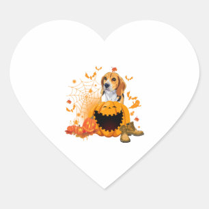 Beagle Halloween T-shirt Beagle Dog Halloween Hart Sticker