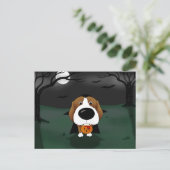 Beagle Halloween Vampire Briefkaart (Staand voorkant)