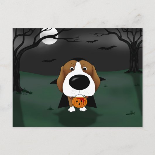 Beagle Halloween Vampire Briefkaart (Voorkant)