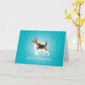 Beagle Happy Birthday-ontwerp Kaart (Gele Bloem)