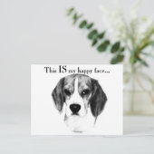 Beagle Happy Face Briefkaart (Staand voorkant)