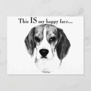 Beagle Happy Face Briefkaart