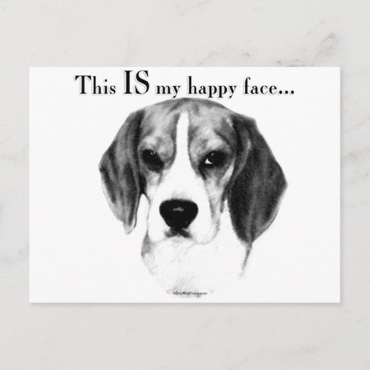 Beagle Happy Face Briefkaart (Voorkant)
