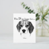 Beagle Happy Face Briefkaart (Staand voorkant)