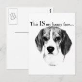 Beagle Happy Face Briefkaart (Voorkant / Achterkant)