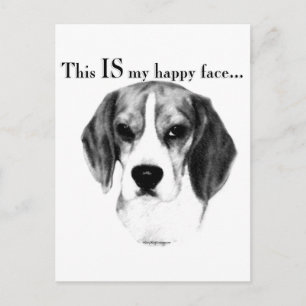 Beagle Happy Face Briefkaart