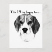 Beagle Happy Face Briefkaart (Voorkant)