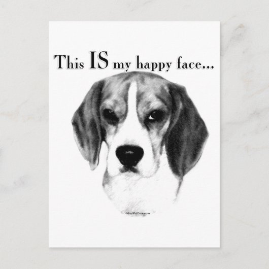 Beagle Happy Face Briefkaart (Voorkant)