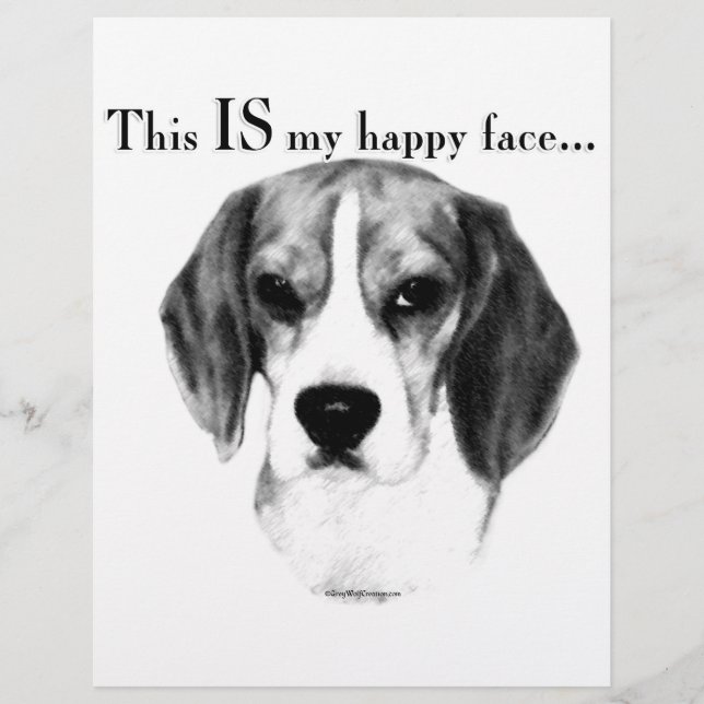Beagle Happy Face; Happy Beagle; Grumpy Beagle (Voorkant)