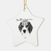 Beagle Happy Face; Happy Beagle; Grumpy Beagle Keramisch Ornament (Links)