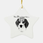 Beagle Happy Face; Happy Beagle; Grumpy Beagle Keramisch Ornament (Achterkant)