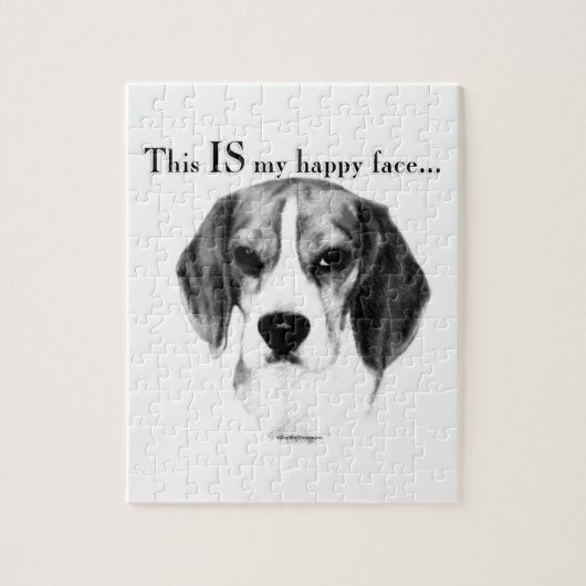 Beagle Happy Face; Happy Beagle; Grumpy Beagle Legpuzzel (Verticaal)