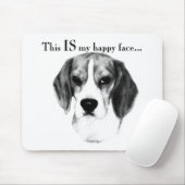 Beagle Happy Face; Happy Beagle; Grumpy Beagle Muismat (Met muis)