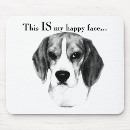 Beagle Happy Face; Happy Beagle; Grumpy Beagle Muismat (Voorkant)