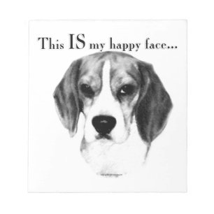 Beagle Happy Face; Happy Beagle; Grumpy Beagle Notitieblok
