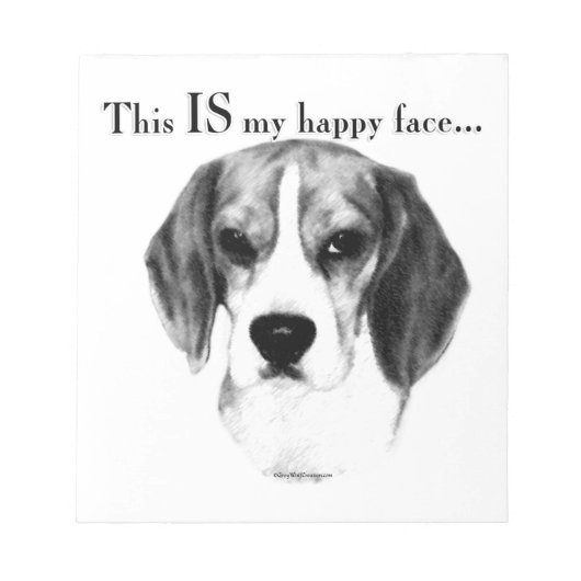 Beagle Happy Face; Happy Beagle; Grumpy Beagle Notitieblok (Voorkant)