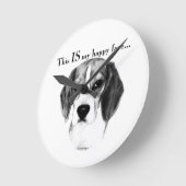Beagle Happy Face; Happy Beagle; Grumpy Beagle Ronde Klok (Hoek)