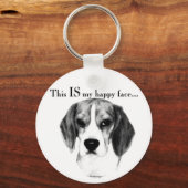 Beagle Happy Face; Happy Beagle; Grumpy Beagle Sleutelhanger (Voorkant)