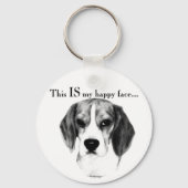 Beagle Happy Face; Happy Beagle; Grumpy Beagle Sleutelhanger (Achterkant)
