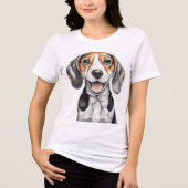 Beagle Happy Face hond Tri-Blend Shirt (Voorkant)