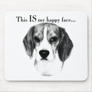 Beagle Happy Face Muismat