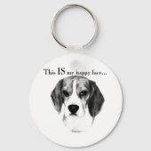 Beagle Happy Face Sleutelhanger (Voorkant)