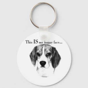 Beagle Happy Face Sleutelhanger