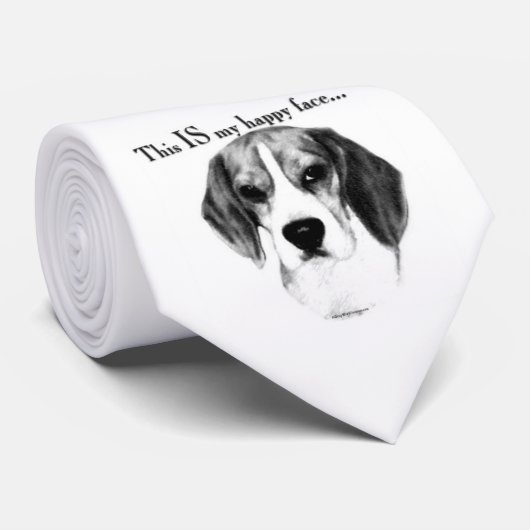 Beagle Happy Face Stropdas (Opgerold)