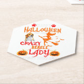 Beagle Happy Halloween Crazy Beagle Lady Kartonnen Onderzetters (Schuin)