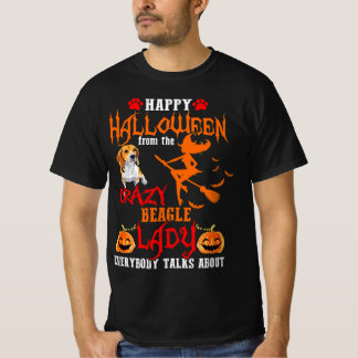 Beagle Happy Halloween Crazy Beagle Lady T-shirt