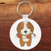 Beagle Happy Halloween Dog Costume Sleutelhanger (Voorkant)