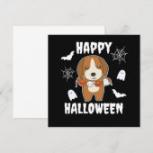 Beagle Happy Halloween honden kostuum Kaart (Voorkant / Achterkant)
