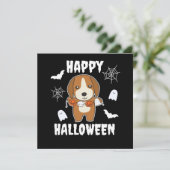 Beagle Happy Halloween honden kostuum Kaart (Staand voorkant)
