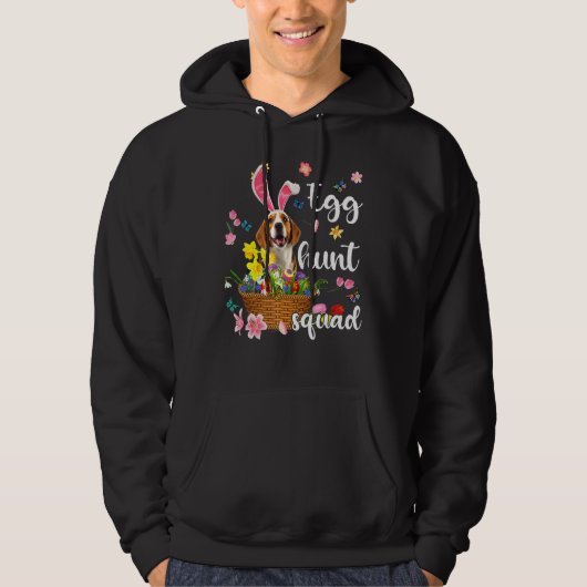 Beagle Happy Paasdag Paaskleurige Eiershunt Hoodie (Voorkant)