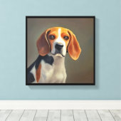 Beagle-Harrier Dog Canvas Afdruk (Insitu (Houten vloer))