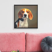Beagle-Harrier Dog Canvas Afdruk (Insitu (Woonkamer))