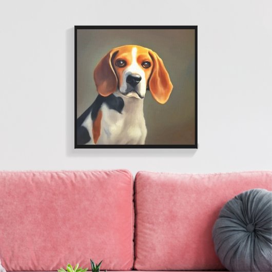 Beagle-Harrier Dog Canvas Afdruk (Insitu (Woonkamer))