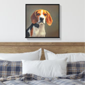 Beagle-Harrier Dog Canvas Afdruk (Insitu (Slaapkamer))