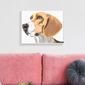 Beagle Head Portret Canvas Afdruk (Insitu (Woonkamer))