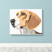 Beagle Head Portret Canvas Afdruk (Insitu (Houten vloer))