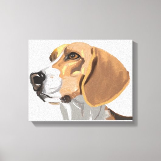Beagle Head Portret Canvas Afdruk (Voorkant)