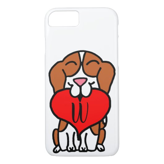 Beagle Heart Cartoon Monogram Case-Mate iPhone Case (Achterkant)