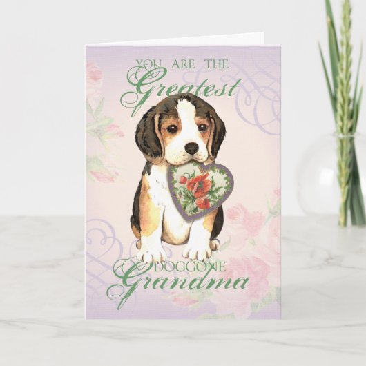 Beagle Heart Grandma Kaart (Voorkant)